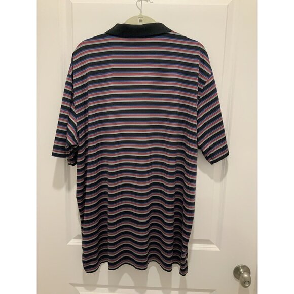 Peter Millar Polo XXL Mens Black Gray Striped Short Sleeve Summer Comfort - Picture 3 of 9